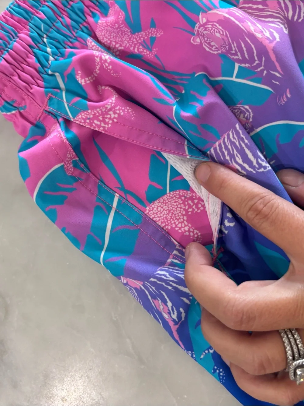 chubbies Blue & Pink Tiger Print Boys Swim Shorts